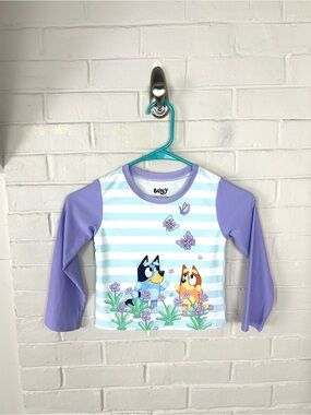 Bluey Kids Long Sleeve Swim Sun Rash Guard Girls Size 5T